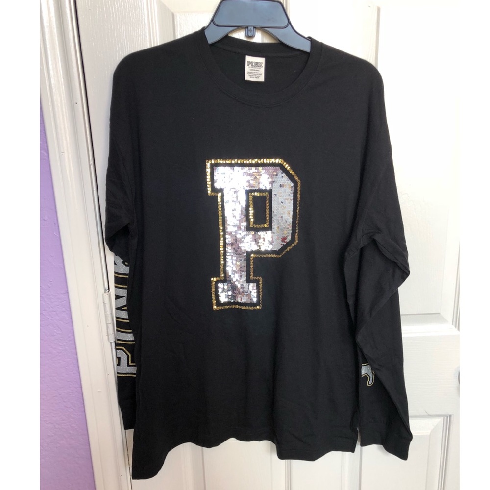 PINK Sequin Long Sleeve Shirt